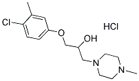 1-(4-氯-3-甲基苯氧基)-3-(4-甲基哌嗪-1-基)丙烷-2-醇盐酸盐 结构式