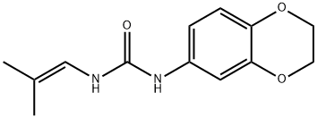 N-(2,3-DIHYDRO-1,4-BENZODIOXIN-6-YL)-N'-(2-METHYL-1-PROPENYL)UREA 结构式