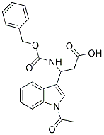 3-(1-ACETYL-1H-INDOL-3-YL)-3-BENZYLOXYCARBONYLAMINO-PROPIONIC ACID 结构式