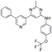 2-METHYL-6-(5-PHENYLPYRIDIN-3-YL)-N-[4-(TRIFLUOROMETHOXY)PHENYL]PYRIMIDIN-4-AMINE 结构式