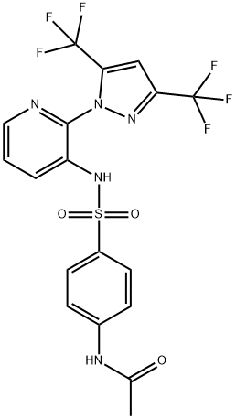 N-(4-[((2-[3,5-BIS(TRIFLUOROMETHYL)-1H-PYRAZOL-1-YL]-3-PYRIDINYL)AMINO)SULFONYL]PHENYL)ACETAMIDE 结构式