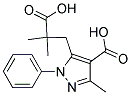 5-(2-Carboxy-2-methylpropyl)-3-methyl-1-phenyl-1H-pyrazole-4-carboxylic acid 结构式
