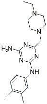N2-(3,4-DIMETHYLPHENYL)-6-((4-ETHYLPIPERAZIN-1-YL)METHYL)-1,3,5-TRIAZINE-2,4-DIAMINE 结构式