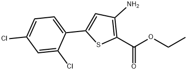 3-氨基-5-(2,4-二氯苯基)噻吩-2-羧酸乙酯 结构式