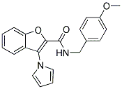 N-(4-METHOXYBENZYL)-3-(1H-PYRROL-1-YL)-1-BENZOFURAN-2-CARBOXAMIDE 结构式