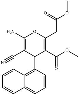 METHYL 6-AMINO-5-CYANO-2-(2-METHOXY-2-OXOETHYL)-4-(1-NAPHTHYL)-4H-PYRAN-3-CARBOXYLATE 结构式