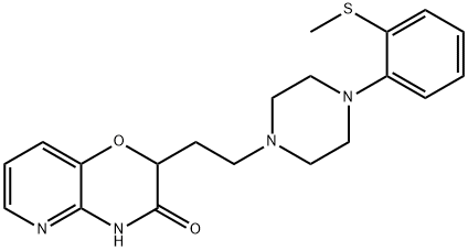 2-(2-(4-[2-(METHYLSULFANYL)PHENYL]PIPERAZINO)ETHYL)-2H-PYRIDO[3,2-B][1,4]OXAZIN-3(4H)-ONE 结构式