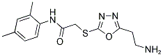 2-[5-(2-AMINO-ETHYL)-[1,3,4]OXADIAZOL-2-YLSULFANYL]-N-(2,4-DIMETHYL-PHENYL)-ACETAMIDE 结构式