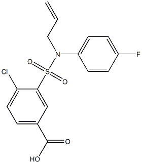 4-氯-3-[(4-氟苯基)(1-丙-2-烯-基)氨磺酰基]苯甲酸 结构式