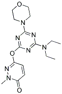 6-{[4-(DIETHYLAMINO)-6-MORPHOLIN-4-YL-1,3,5-TRIAZIN-2-YL]OXY}-2-METHYLPYRIDAZIN-3(2H)-ONE 结构式