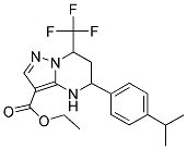 5-(4-ISOPROPYL-PHENYL)-7-TRIFLUOROMETHYL-4,5,6,7-TETRAHYDRO-PYRAZOLO[1,5-A]PYRIMIDINE-3-CARBOXYLIC ACID ETHYL ESTER 结构式