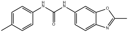 1-(2-甲基苯并[D]噁唑-6-基)-3-(对甲苯基)脲 结构式