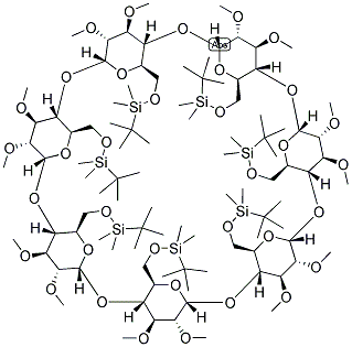 HEPTAKIS-(6-O-TERTBUTYL-DIMETHYLSILYL-2,3-DI-O-METHYL)-BETA-CYCLODEXTRIN 结构式