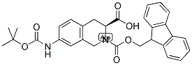 (S)-N-9-FLUORENYLMETHYLOXYCARBONYL-7-(N'-T-BUTYLOXYCARBONYL-AMINO)-[1,2,3,4]-TETRAHYDROISOQUINOLINE-3-CARBOXYLIX ACID 结构式