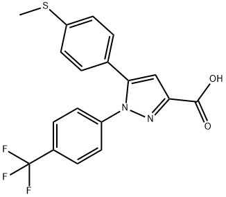 5-(4-甲硫基-苯基)-1-(4-三氟甲基-苯基)-1H-吡唑-3-羧酸 结构式