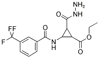 ETHYL 2-(HYDRAZINOCARBONYL)-3-[3-(TRIFLUOROMETHYL)BENZAMIDO]CYCLOPROPANE CARBOXYLATE 结构式