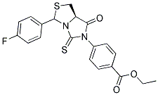 Ethyl 4-[(7aR)-3-(4-fluorophenyl)-7-oxo-5-thioxodihydro-1H-imidazo[1,5-c][1,3]thiazol-6(5H)-yl]benzoate 结构式