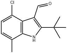 2-(叔丁基)-4-氯-7-甲基-1H-吲哚-3-甲醛 结构式