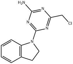 [4-(氯甲基)-6-吲哚啉-1-基-S-三嗪-2-基]胺 结构式