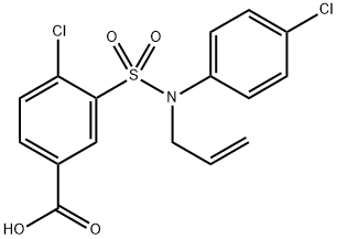 3-(N-烯丙基-N-(4-氯苯基)氨磺酰基)-4-氯苯甲酸 结构式