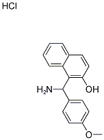 1-[AMINO-(4-METHOXY-PHENYL)-METHYL]-NAPHTHALEN-2-OL HYDROCHLORIDE 结构式