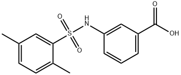 3-(2,5-二甲基苯基磺酰基氨基)苯甲酸 结构式