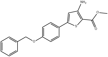 3-AMINO-5-(4-BENZYLOXYPHENYL)THIOPHENE-2-CARBOXYLIC ACID METHYL ESTER 结构式
