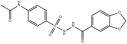 N-(4-((2-(苯并[D][1,3]二氧戊环-5-羰基)肼基)磺酰基)苯基)乙酰胺 结构式