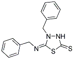 4-BENZYL-5-BENZYLIMINO-[1,3,4]THIADIAZOLIDINE-2-THIONE 结构式