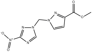 1-((3-硝基-1H-1,2,4-三唑-1-基)甲基)-1H-吡唑-3-羧酸酯甲酯 结构式