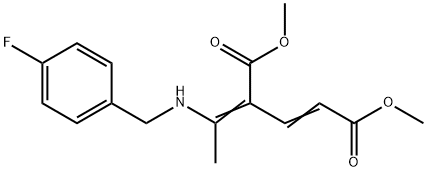 DIMETHYL 4-(1-[(4-FLUOROBENZYL)AMINO]ETHYLIDENE)-2-PENTENEDIOATE 结构式
