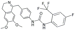 1-(4-((6,7-DIMETHOXY(3,4-DIHYDROISOQUINOLYL))METHYL)PHENYL)-3-(4-FLUORO-2-(TRIFLUOROMETHYL)PHENYL)UREA 结构式