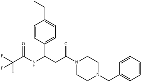 N-[3-(4-Benzylpiperazino)-1-(4-ethylphenyl)-3-oxopropyl]-2,2,2-trifluoroacetamide 结构式