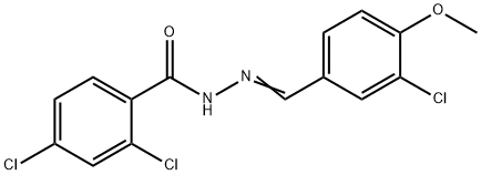 2,4-Dichloro-N'-[(3-chloro-4-methoxyphenyl)methylene]benzenecarbohydrazide 结构式