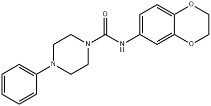 N-(2,3-DIHYDRO-1,4-BENZODIOXIN-6-YL)-4-PHENYLTETRAHYDRO-1(2H)-PYRAZINECARBOXAMIDE 结构式