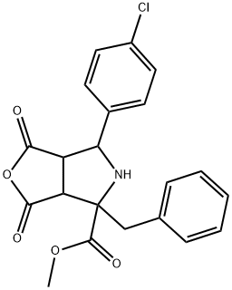 METHYL 4-BENZYL-6-(4-CHLOROPHENYL)-1,3-DIOXOHEXAHYDRO-1H-FURO[3,4-C]PYRROLE-4-CARBOXYLATE 结构式