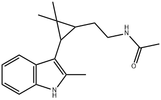 N-{2-[2,2-DIMETHYL-3-(2-METHYL-1H-INDOL-3-YL)CYCLOPROPYL]ETHYL}ACETAMIDE 结构式