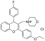 4-{[2-(4-ETHOXYPHENYL)-4-(4-FLUOROPHENYL)-4H-CHROMEN-3-YL]METHYL}MORPHOLIN-4-IUM CHLORIDE 结构式