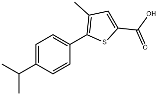 4-甲基-5-[4-(丙-2-基)苯基]噻吩-2-羧酸 结构式