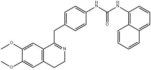 1-(4-((6,7-DIMETHOXY(3,4-DIHYDROISOQUINOLYL))METHYL)PHENYL)-3-(1-NAPHTHYL)UREA 结构式