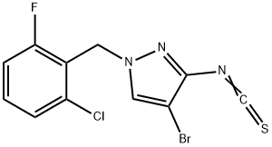 4-溴-1-(2-氯-6-氟苄基)-3-异硫代CYANATO-1H-吡唑 结构式