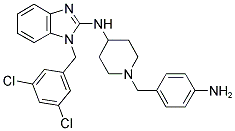 [1-(4-AMINO-BENZYL)-PIPERIDIN-4-YL]-[1-(3,5-DICHLORO-BENZYL)-1H-BENZOIMIDAZOL-2-YL]-AMINE 结构式