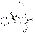 N-[(2Z)-4-CHLORO-3-(3-CHLOROPROPYL)-5-FORMYL-1,3-THIAZOL-2(3H)-YLIDENE]BENZENESULFONAMIDE 结构式