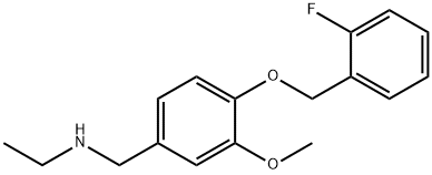 N-(4-((2-FLUOROBENZYL)OXY)-3-METHOXYBENZYL)ETHANAMINE 结构式