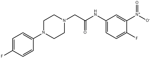 N-(4-FLUORO-3-NITROPHENYL)-2-[4-(4-FLUOROPHENYL)PIPERAZINO]ACETAMIDE 结构式