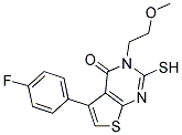 5-(4-FLUOROPHENYL)-2-MERCAPTO-3-(2-METHOXYETHYL)THIENO[2,3-D]PYRIMIDIN-4(3H)-ONE 结构式