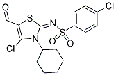 4-CHLORO-N-[(2E)-4-CHLORO-3-CYCLOHEXYL-5-FORMYL-1,3-THIAZOL-2(3H)-YLIDENE]BENZENESULFONAMIDE 结构式