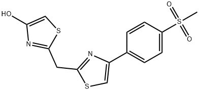 2-((4-[4-(METHYLSULFONYL)PHENYL]-1,3-THIAZOL-2-YL)METHYL)-1,3-THIAZOL-4-OL 结构式