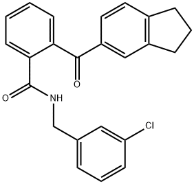 N-(3-CHLOROBENZYL)-2-(2,3-DIHYDRO-1H-INDEN-5-YLCARBONYL)BENZENECARBOXAMIDE 结构式