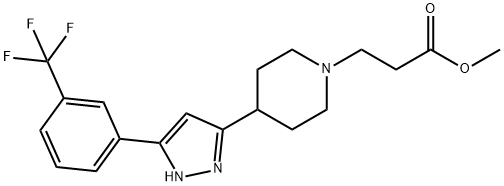 METHYL 3-(4-(5-[3-(TRIFLUOROMETHYL)PHENYL]-1H-PYRAZOL-3-YL)PIPERIDINO)PROPANOATE 结构式